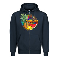 Navy hello summer pineapple Zipper Hoodie - JahusDesignShop
