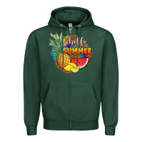 Sports Green hello summer pineapple Zipper Hoodie - JahusDesignShop