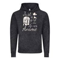 Vintage Black just a girl who loves anime Vintage Hoodie - DesigneFamous