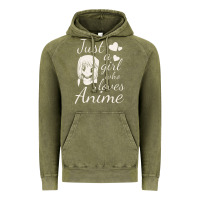 Vintage Olive just a girl who loves anime Vintage Hoodie - DesigneFamous