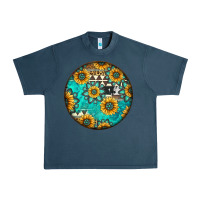 Midnight Navy Round western pattern Urban Heavy Tee - Jasminsmagicworld