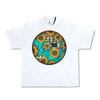 White Round western pattern Urban Heavy Tee - Jasminsmagicworld
