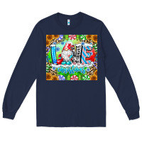 Navy Love Christmas gnome Long Sleeve Tee - CowhideDigitalArt