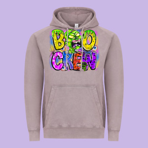 Boo Crew Vintage Hoodie Designed By Cowhidedigitalart