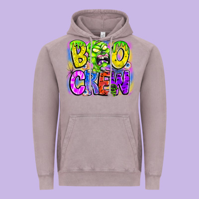 Boo Crew Vintage Hoodie Designed By Cowhidedigitalart