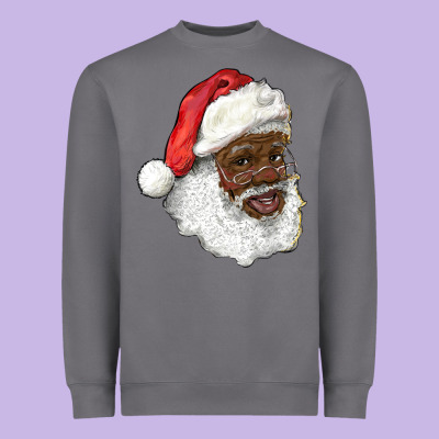 African American Santa Heavyweight Sweatshirt Designed By Ranaportraitstore