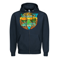 Navy sunshine & lakewater Zipper Hoodie - JahusDesignShop