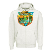Oatmeal Heather sunshine & lakewater Zipper Hoodie - JahusDesignShop