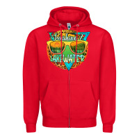 Red sunshine & lakewater Zipper Hoodie - JahusDesignShop