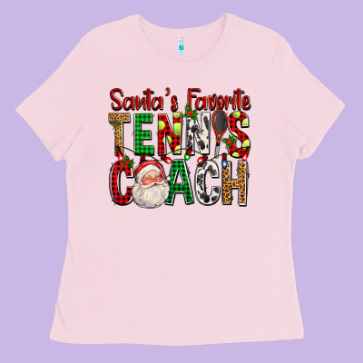 Santa's Favorite Tennis Coach For Christmas Ladies Tee Designed By Fadigitalartstudio