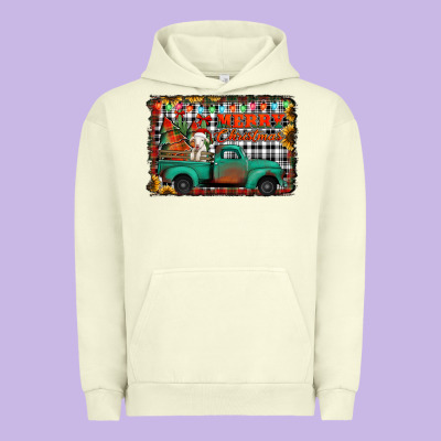Merry Christmas Farm Truck Urban Hoodie Designed By Jasminsmagicworld