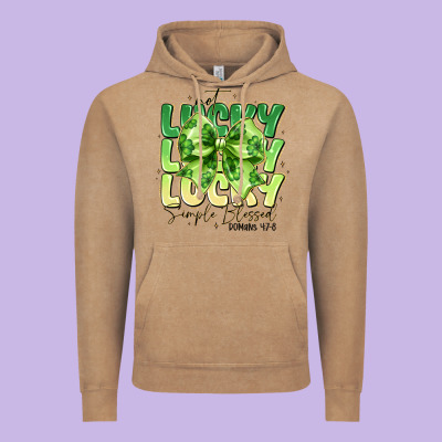 Not Lucky Simply Blessed Vintage Hoodie Designed By Cowhidedigitalart
