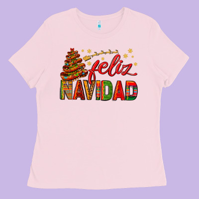 Feliz Navidad With Sombrero Tree Ladies Tee Designed By Bundleandbundleshop