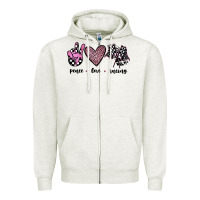 Oatmeal Heather peace love racing Zipper Hoodie - JahusDesignShop