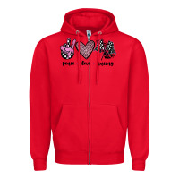 Red peace love racing Zipper Hoodie - JahusDesignShop