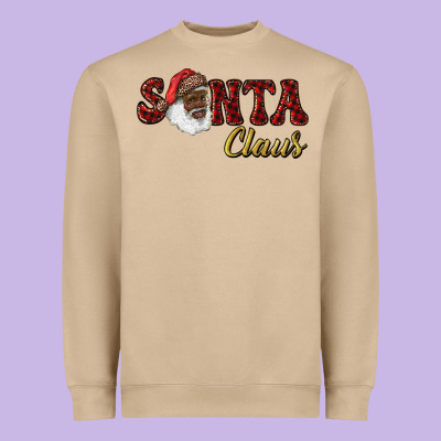 African American Santa Claus Heavyweight Sweatshirt Designed By Ranaportraitstore