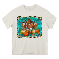 Cream fall longhorn cows Heavy Core Tee - RanaPortraitStore