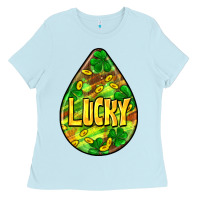 Baby Blue St.patrick's teardrop earrings Ladies Tee - FaDigitalArtStudio