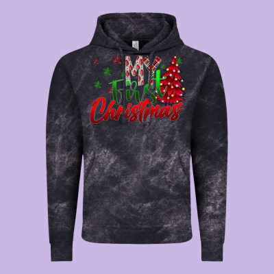 My First Christmas Vintage Hoodie Designed By Cowhidedigitalart