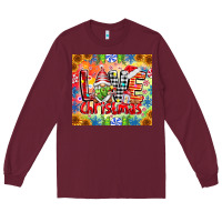 Burgundy Love Christmas gnome Long Sleeve Tee - CowhideDigitalArt
