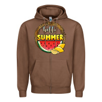 Chestnut hello summer watermelon Zipper Hoodie - JahusDesignShop