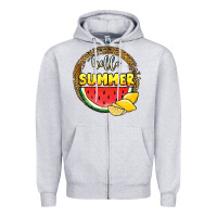 Heather Grey hello summer watermelon Zipper Hoodie - JahusDesignShop
