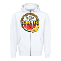 White hello summer watermelon Zipper Hoodie - JahusDesignShop