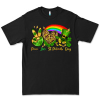 Black Peace love St. Patrick's Day Premium Tee - OliviaCreatesArt