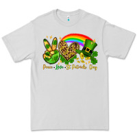 Dove Grey Peace love St. Patrick's Day Premium Tee - OliviaCreatesArt