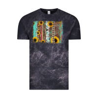 Cloud Black aztec leopard turquoise sunflower background Vintage Tee - RanaPortraitStore
