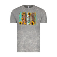 Cloud Rock aztec leopard turquoise sunflower background Vintage Tee - RanaPortraitStore