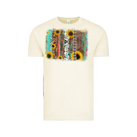 Vintage Arctic aztec leopard turquoise sunflower background Vintage Tee - RanaPortraitStore