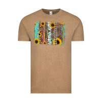Vintage Coffee aztec leopard turquoise sunflower background Vintage Tee - RanaPortraitStore