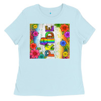 Baby Blue LGBTQ+ Pride With Flower Tumbler Ladies Tee - BundleAndBundleShop