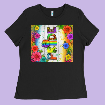 Lgbtq+ Pride With Flower Tumbler Ladies Tee Designed By Bundleandbundleshop
