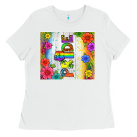 White LGBTQ+ Pride With Flower Tumbler Ladies Tee - BundleAndBundleShop