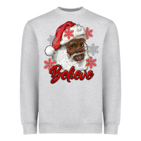 Heather Grey african american santa believe Heavyweight Sweatshirt - RanaPortraitStore