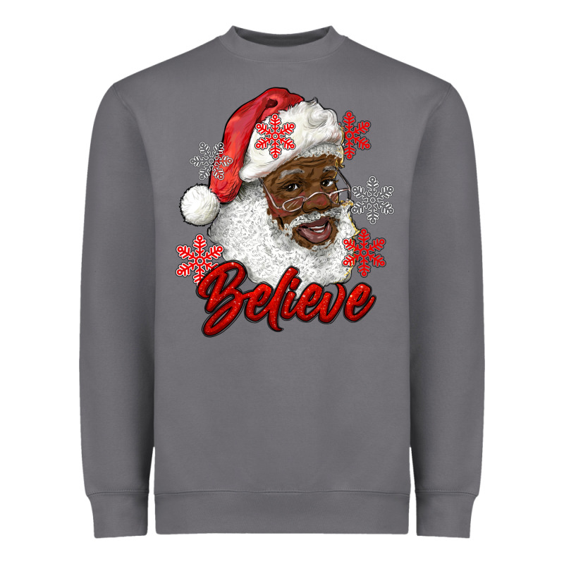 African American Santa Believe Heavyweight Sweatshirt by RanaPortraitStore | Teevron