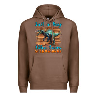 Chestnut just a boy who loves baby spinosaurus Premium Hoodie - Artiststas