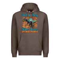 Coffee just a boy who loves baby spinosaurus Premium Hoodie - Artiststas