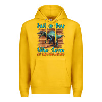 Lemon just a boy who loves baby spinosaurus Premium Hoodie - Artiststas
