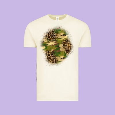 Camouflage And Leopard Patch  4 Vintage Tee Designed By Bundleandbundleshop