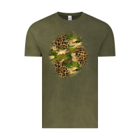 Vintage Olive camouflage and leopard patch  4 Vintage Tee - BundleAndBundleShop