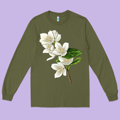 Mock Oranges Illustrations Long Sleeve Tee Designed By Lillyallendesigns