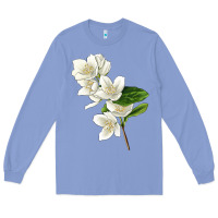 Colony Blue Mock Oranges Illustrations Long Sleeve Tee - LillyAllenDesigns
