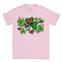 Bubblegum Pink western st patricks day shamrocks and hearts Classic Tee - Artiststas