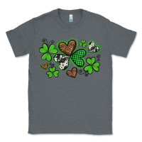 Charcoal Heather western st patricks day shamrocks and hearts Classic Tee - Artiststas