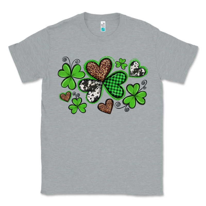 Western St Patricks Day Shamrocks And Hearts Classic Tee by Artiststas | Teevron
