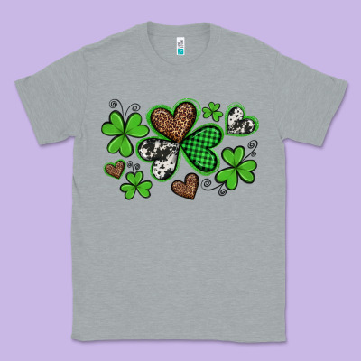Western St Patricks Day Shamrocks And Hearts Classic Tee Designed By Artiststas