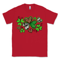 Red western st patricks day shamrocks and hearts Classic Tee - Artiststas
